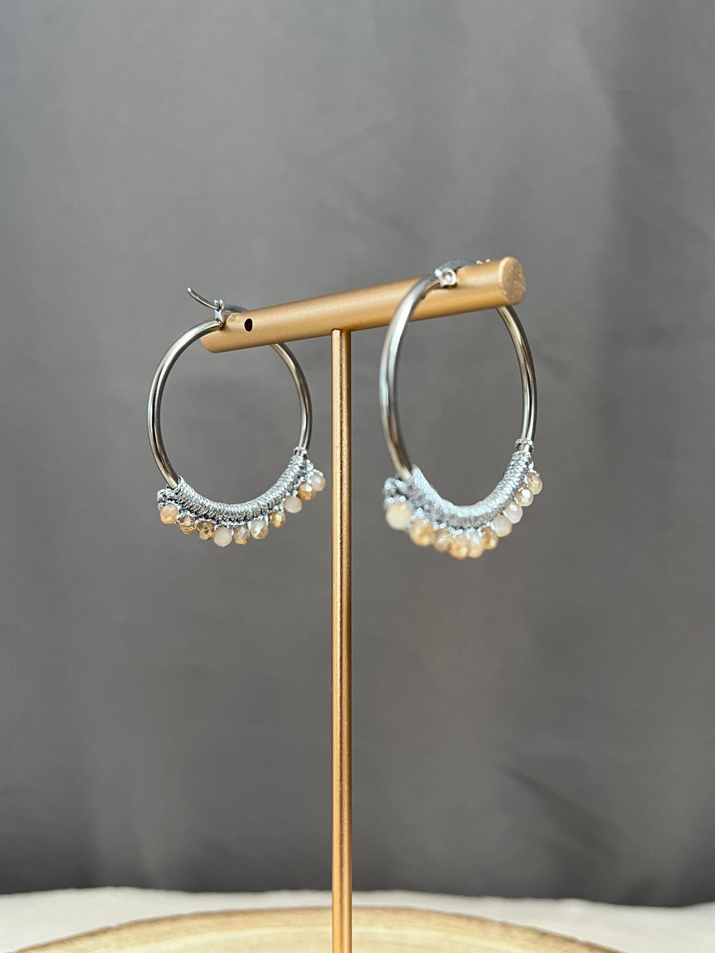 Boucles d’oreilles argentées en crochet faites main