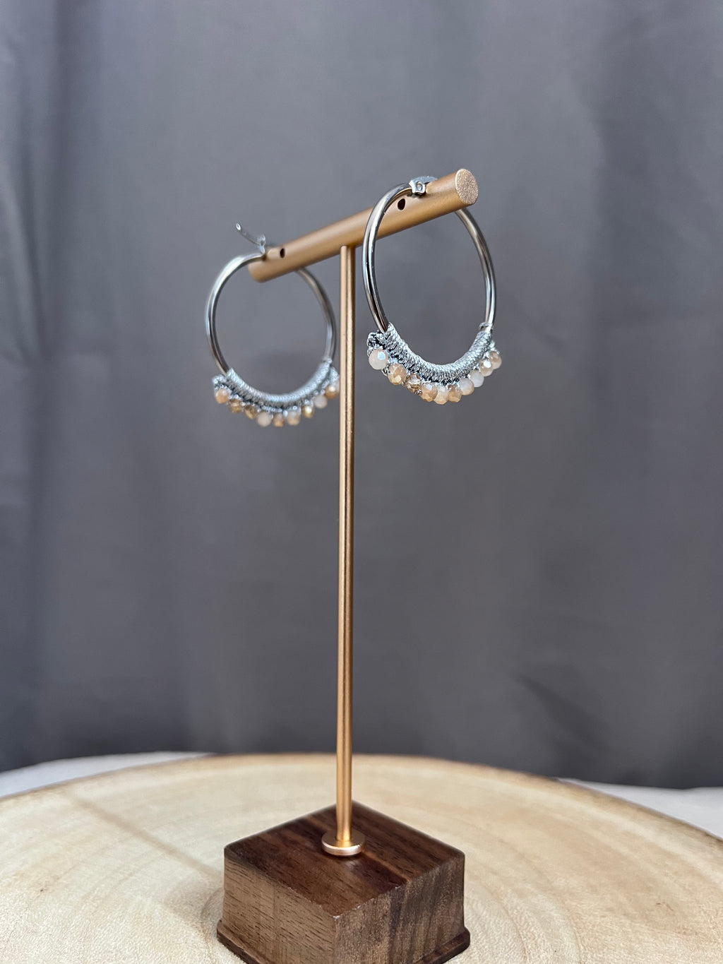 Boucles d’oreilles argentées en crochet faites main