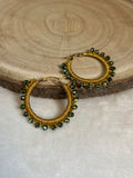 Boucles d’oreilles dorées en crochet faites main