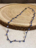 Collier argenté en crochet fait main avec perles