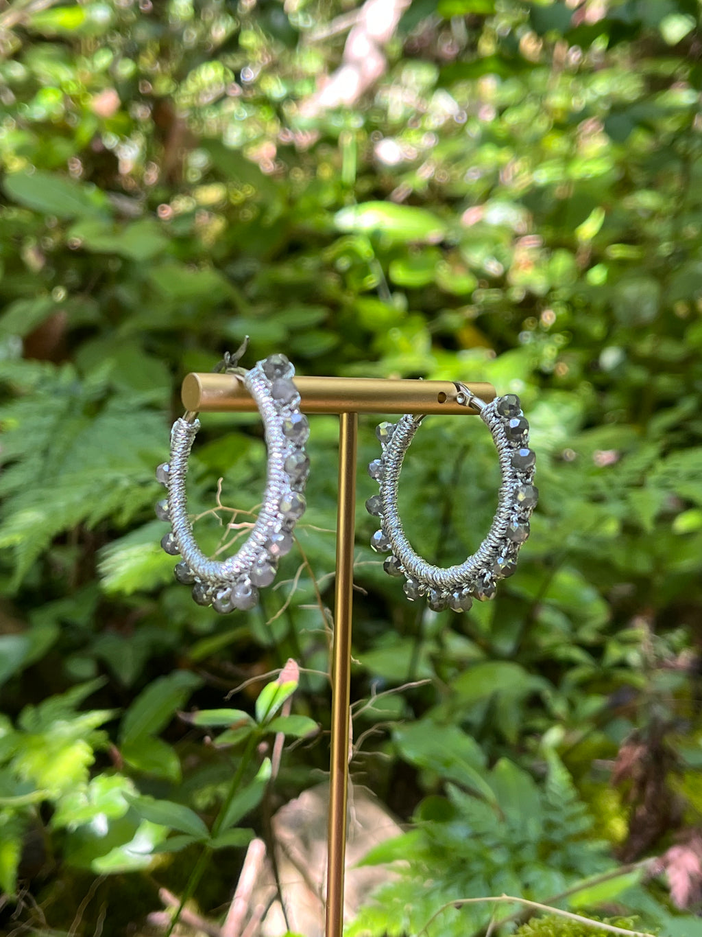 Boucles d’oreilles argentées en crochet faites main